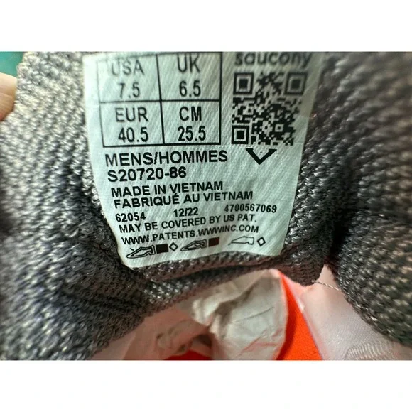 Saucony Tempus Running Shoes Mens Size 7.5 White/ViZiOrange Athletic GREAT SHAPE - Picture 11 of 13